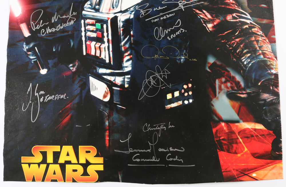 
                  
                    Star Wars Darth Vader 24x34 Poster Cast Signed by George Lucas, Christopher Lee, James Earl Jones, Jeremy Bulloch, Anthony Daniels, Temuera Morrison, Kenny Baker, Peter Mayhew, Dave Prowse, Ahmed Best, Rick McCallum, & More
                  
                