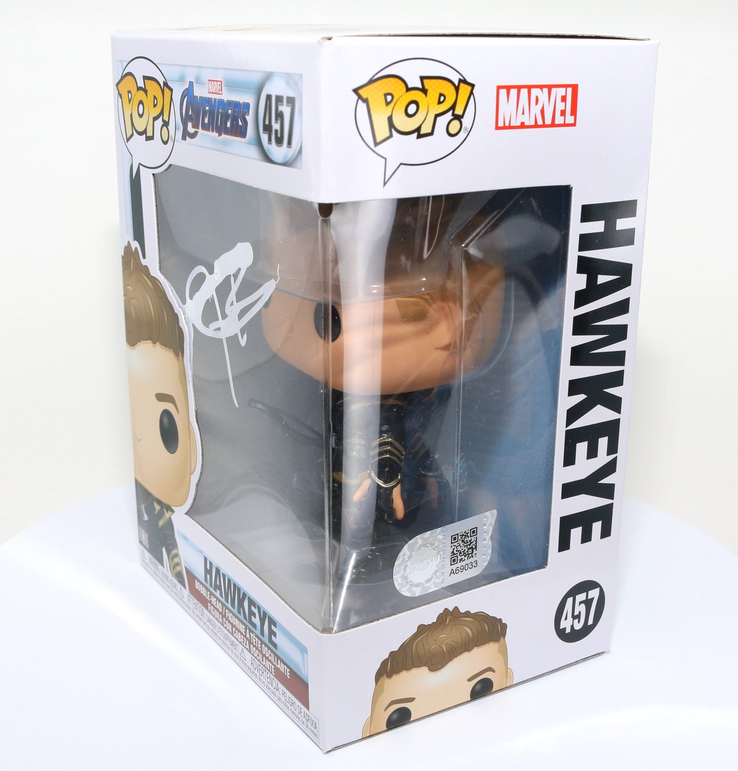 
                  
                    Jeremy Renner as Hawkeye in Avengers: Endgame (SWAU Witnessed) Signed Funko POP! #457
                  
                