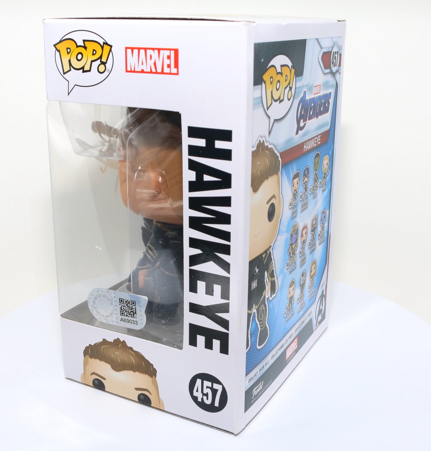 
                  
                    Jeremy Renner as Hawkeye in Avengers: Endgame (SWAU Witnessed) Signed Funko POP! #457
                  
                