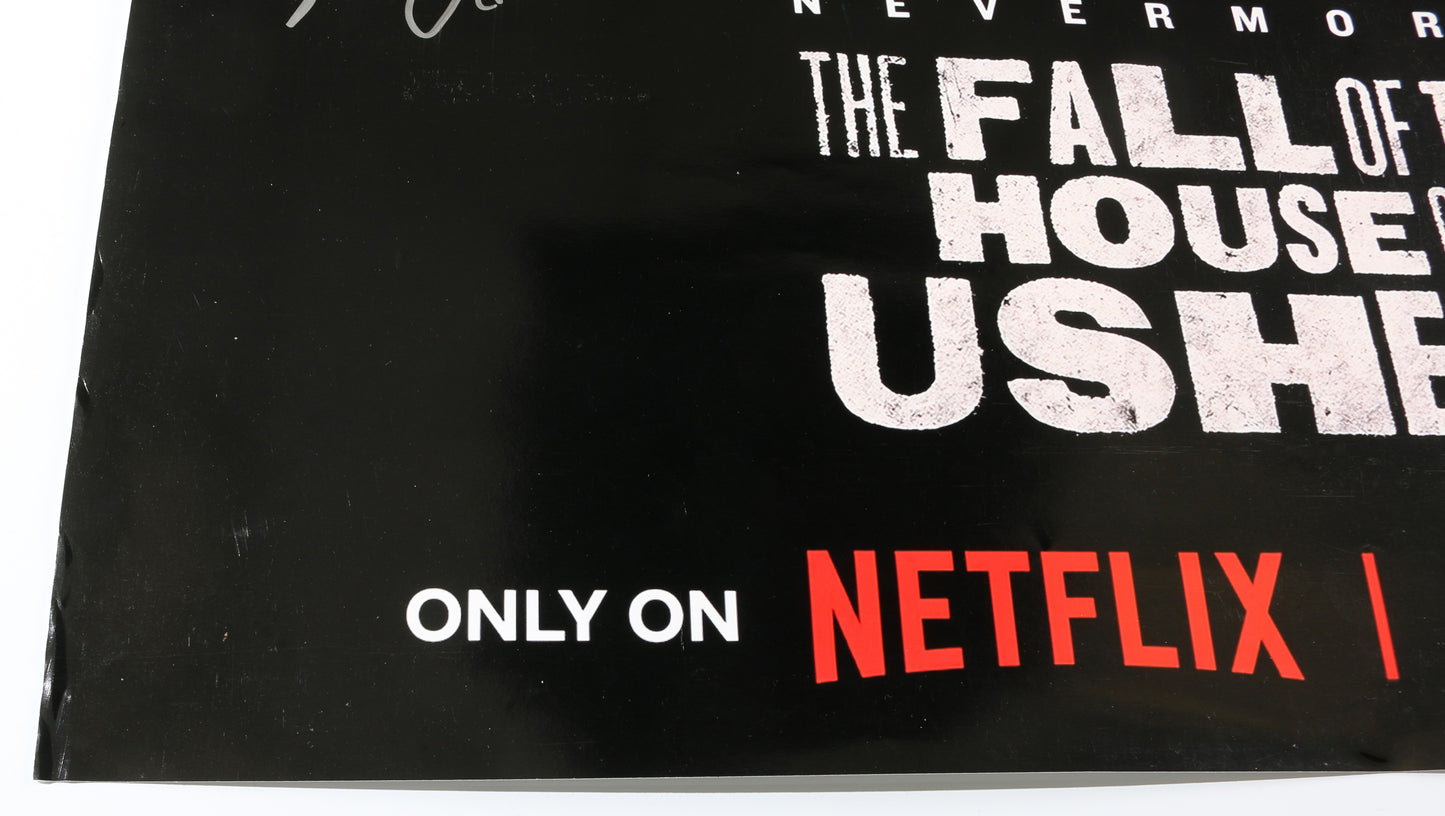 
                  
                    The Fall of the House of Usher 27x40 Poster (SWAU) Cast Signed by Mark Hamill, Katey Siegel, Carla Gugino, Malcolm Goodwin, & Creator: Mike Flanagan
                  
                