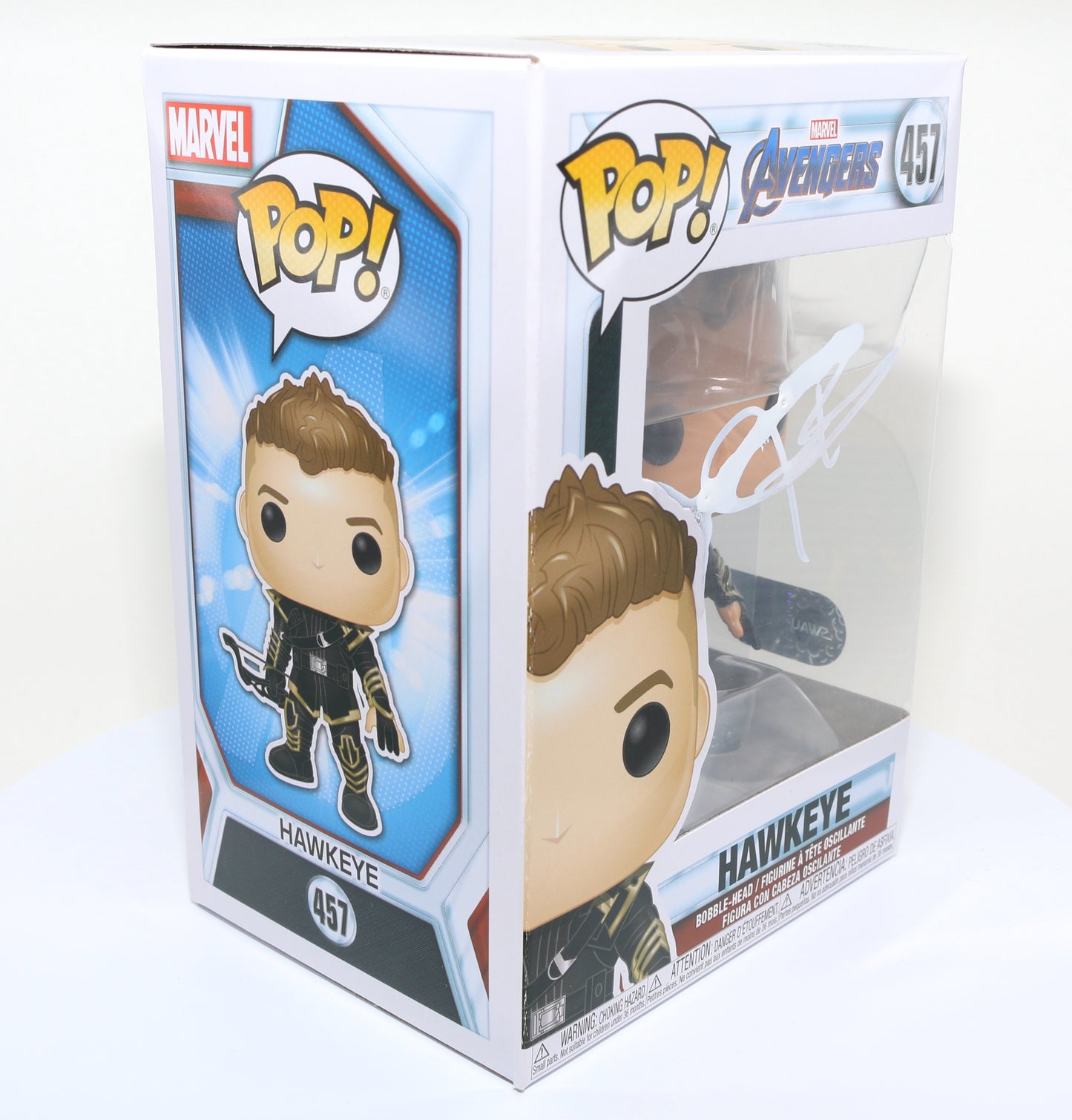 
                  
                    Jeremy Renner as Hawkeye in Avengers: Endgame (SWAU Witnessed) Signed Funko POP! #457
                  
                