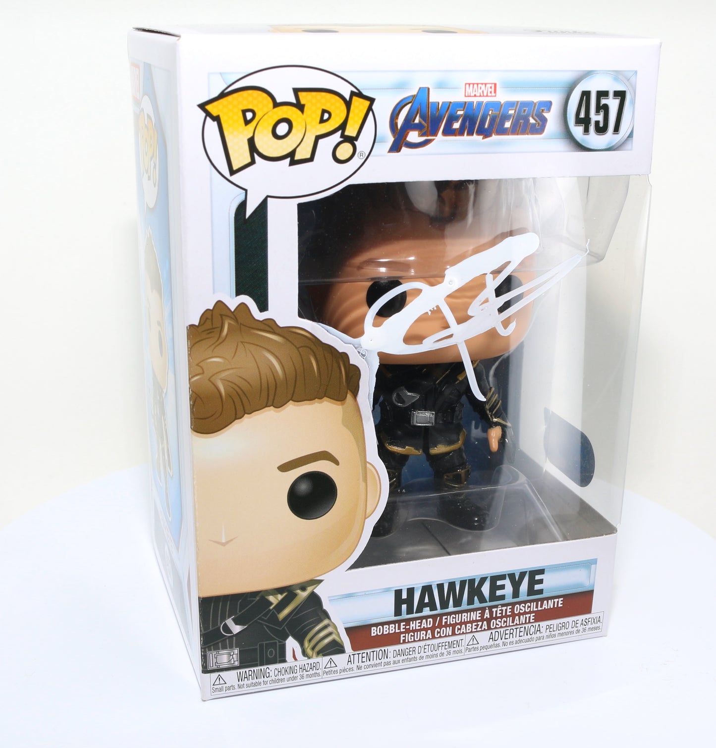 
                  
                    Jeremy Renner as Hawkeye in Avengers: Endgame (SWAU Witnessed) Signed Funko POP! #457
                  
                