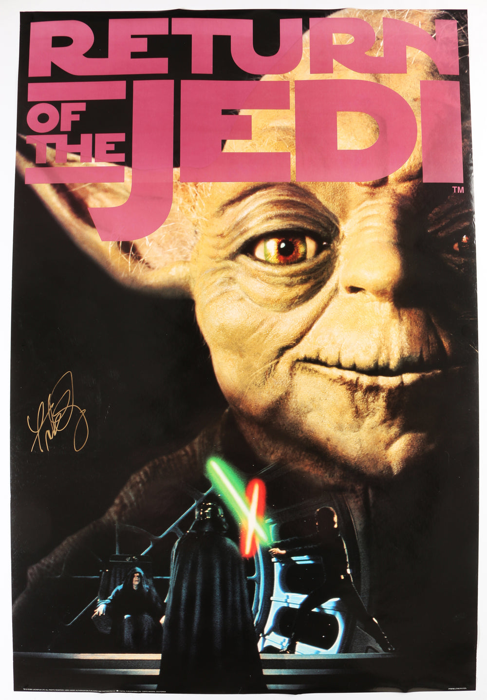 Frank Oz as Yoda in Star Wars: Return of the Jedi Signed 24x36 Poster
