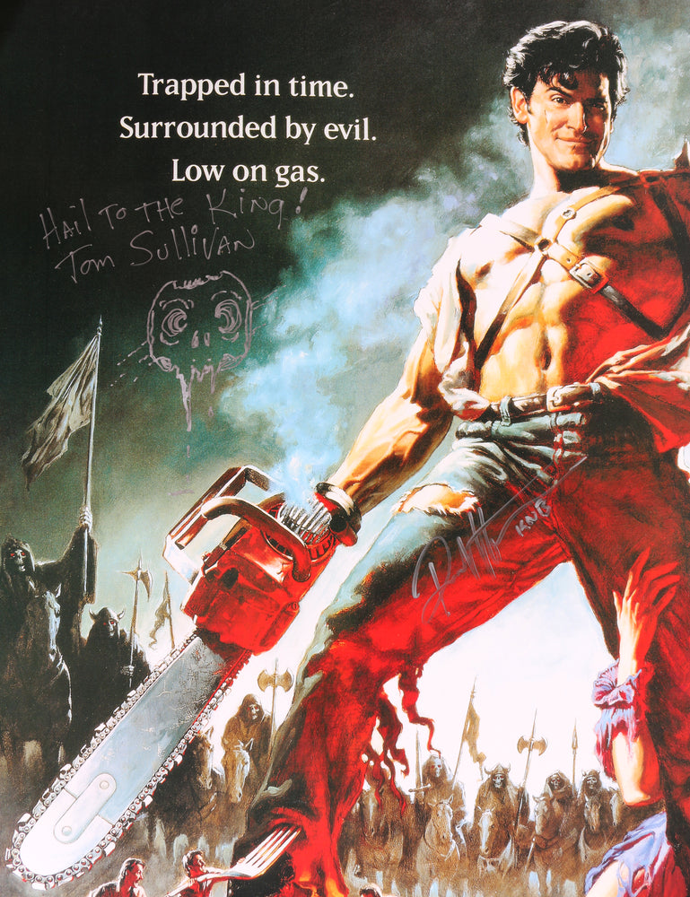 
                  
                    Army of Darkness 26.5x39.5 Poster Signed by Visual Effects Artists Tom Sullivan & Robert Kurtzman
                  
                