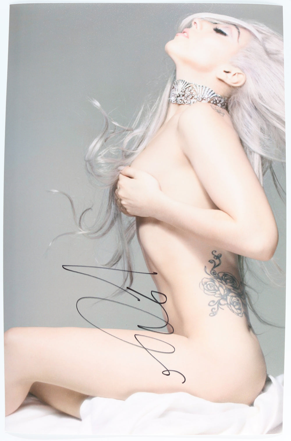 Lady Gaga Singer, Songwriter, & Actress Signed Sexy Near Nude 11x17 Photo