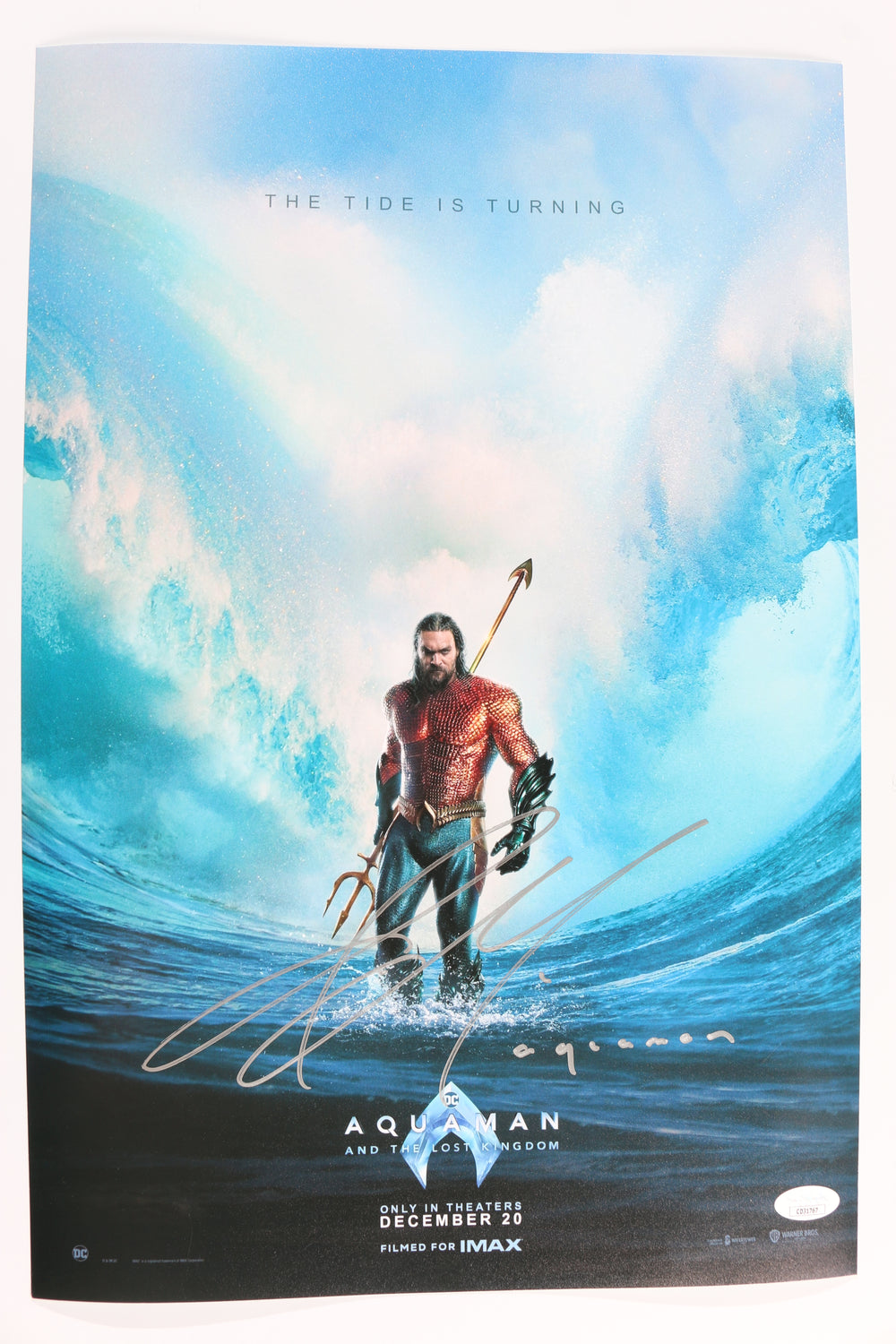 Jason Momoa as Aquaman in Aquaman & the Lost Kingdom (JSA) Signed 12x18 Mini Poster with Character Name