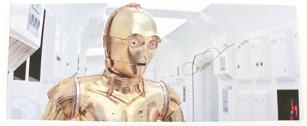 Anthony Daniels as C-3PO in Star Wars: A New Hope Signed 30x12 Poster With Character Name