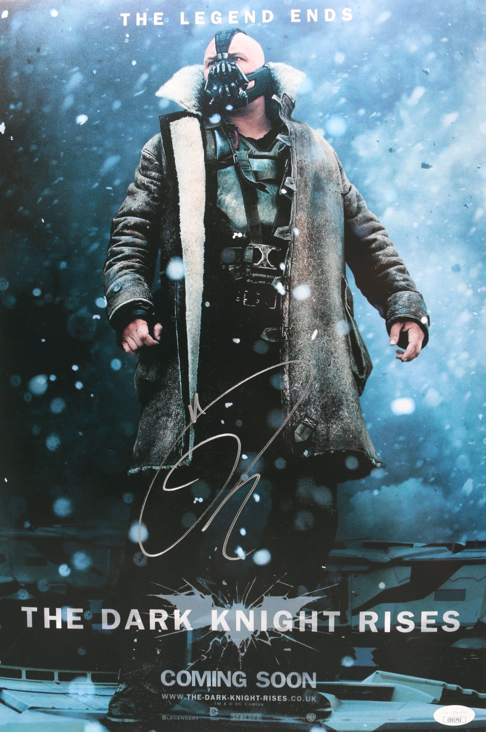 Tom Hardy as Bane in Batman: The Dark Knight Rises (JSA) Signed 12x18 Mini Poster