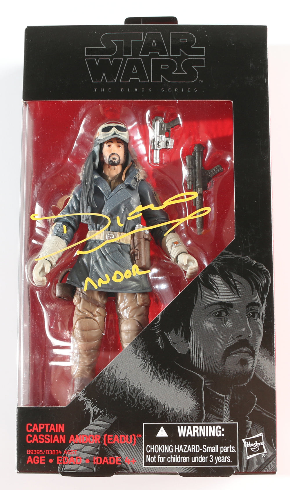 Diego Luna as Cassian Andor in Rogue One: A Star Wars Story (SWAU) Signed Black Series Action Figure with Character Name
