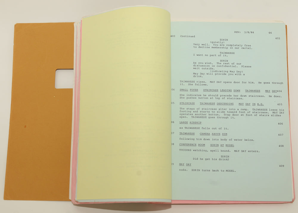 
                  
                    Alison Doody's Script from the Roger Moore James Bond film 'A View to a Kill' - 1985
                  
                