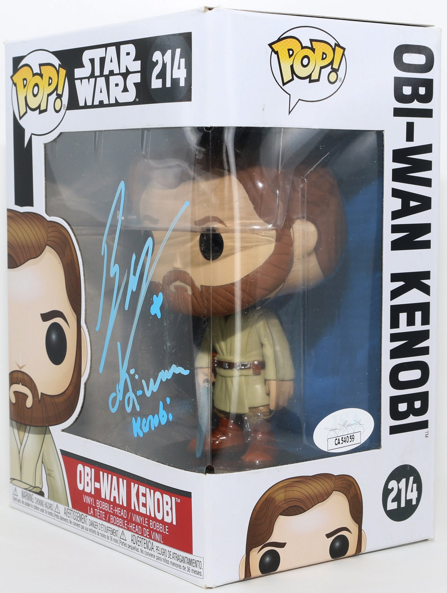 
                  
                    Ewan McGregor as Obi-Wan Kenobi in Star Wars Episode III: Revenge of the Sith (JSA) Signed Funko POP! #214 with Character Name
                  
                