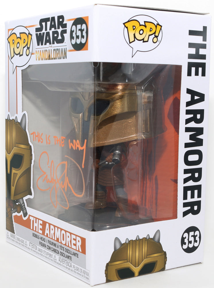 
                  
                    Emily Swallow as the Armorer in Star Wars: The Mandalorian Signed Funko POP! #353 with Quote
                  
                