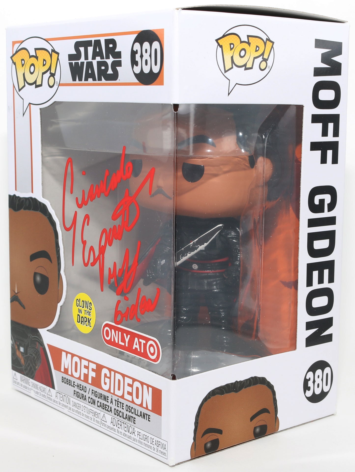 
                  
                    Giancarlo Esposito as Moff Gideon in Star Wars: The Mandalorian GITD Target Exclusive Signed Funko POP! #380 with Character Name
                  
                