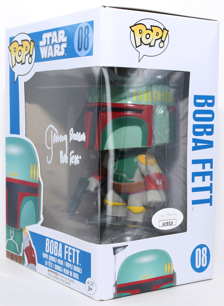 
                  
                    Jeremy Bulloch as Boba Fett in Star Wars: The Empire Strikes Back (JSA) Signed Funko POP! #08 with Character Name
                  
                