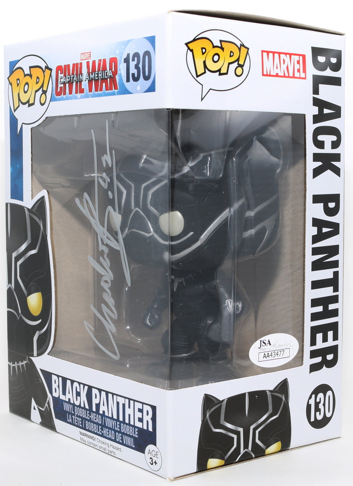 
                  
                    Chadwick Boseman as Black Panther in Captain America: Civil War (JSA) Signed Funko POP! #130 - Very Rare
                  
                