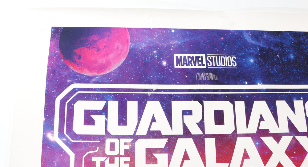 
                  
                    Guardians of the Galaxy Vol. 3 27x40 Poster Signed by Chris Pratt, Pom Klementieff, Sean Gunn, Maria Bakalova, Will Poulter, Chukwudi Iwuji, Nathan Fillion, & James Gunn
                  
                