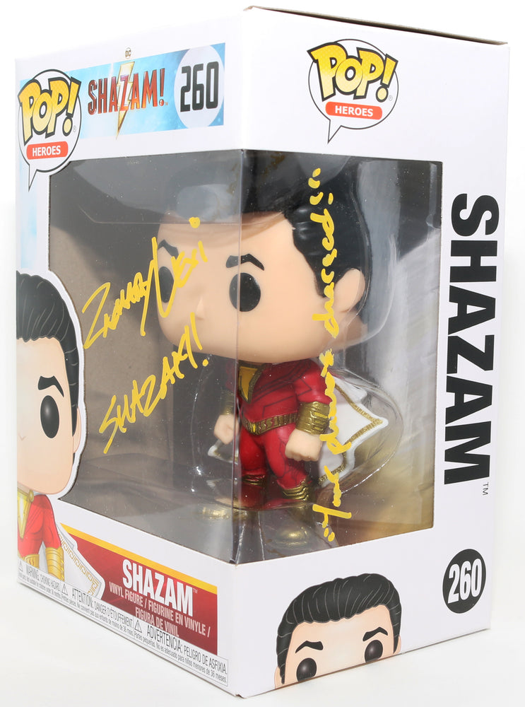 
                  
                    Zachary Levi as Shazam in Shazam! Signed Funko POP! #260 with Character Name & Quote
                  
                