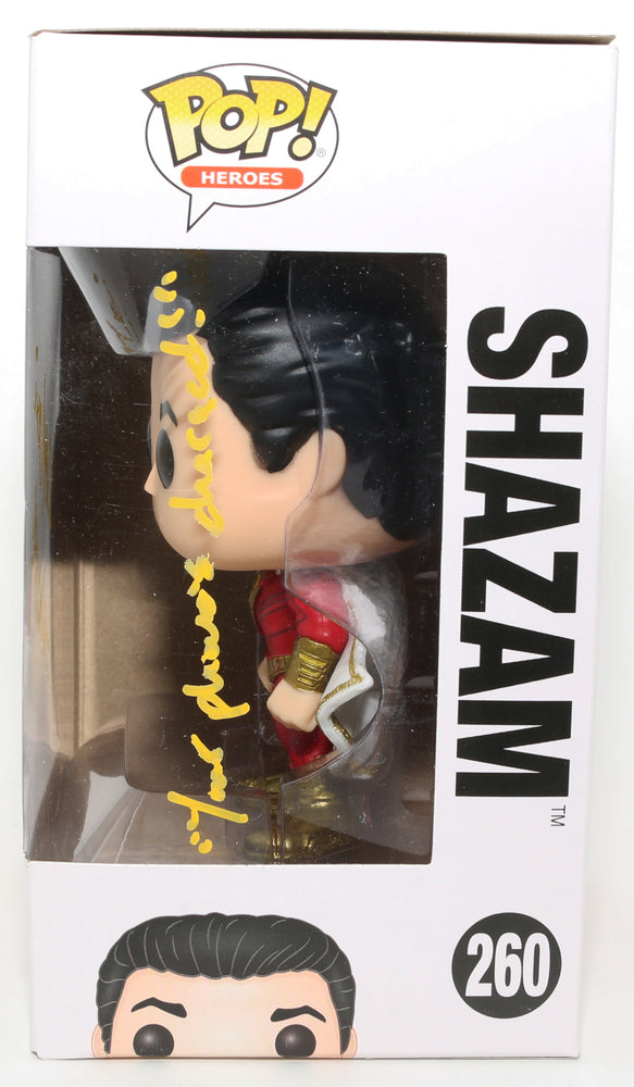 
                  
                    Zachary Levi as Shazam in Shazam! Signed Funko POP! #260 with Character Name & Quote
                  
                