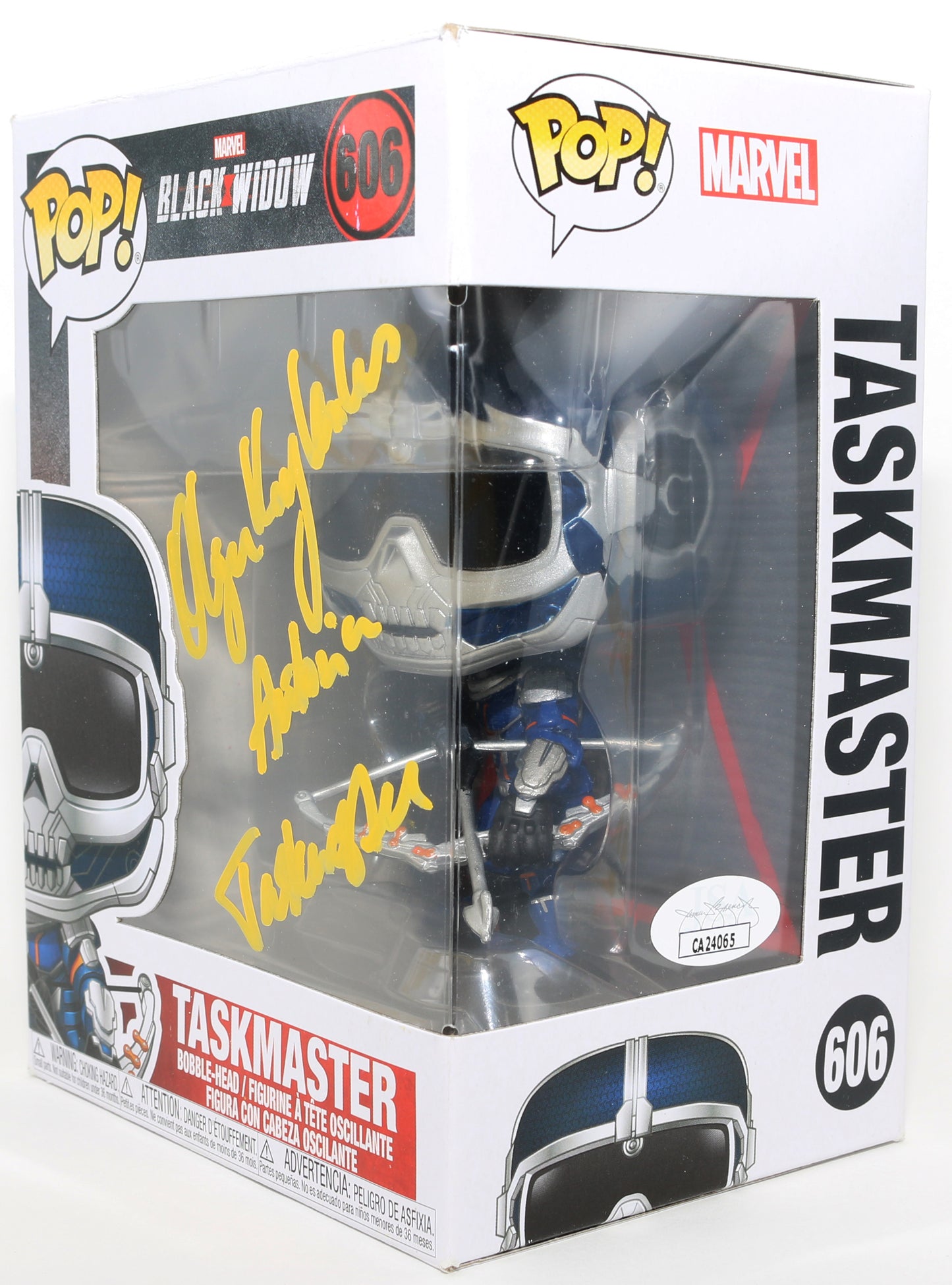 
                  
                    Olga Kurylenko as Taskmaster in Marvel's Black Widow (JSA) Signed Funko POP! #606 with Character Name
                  
                