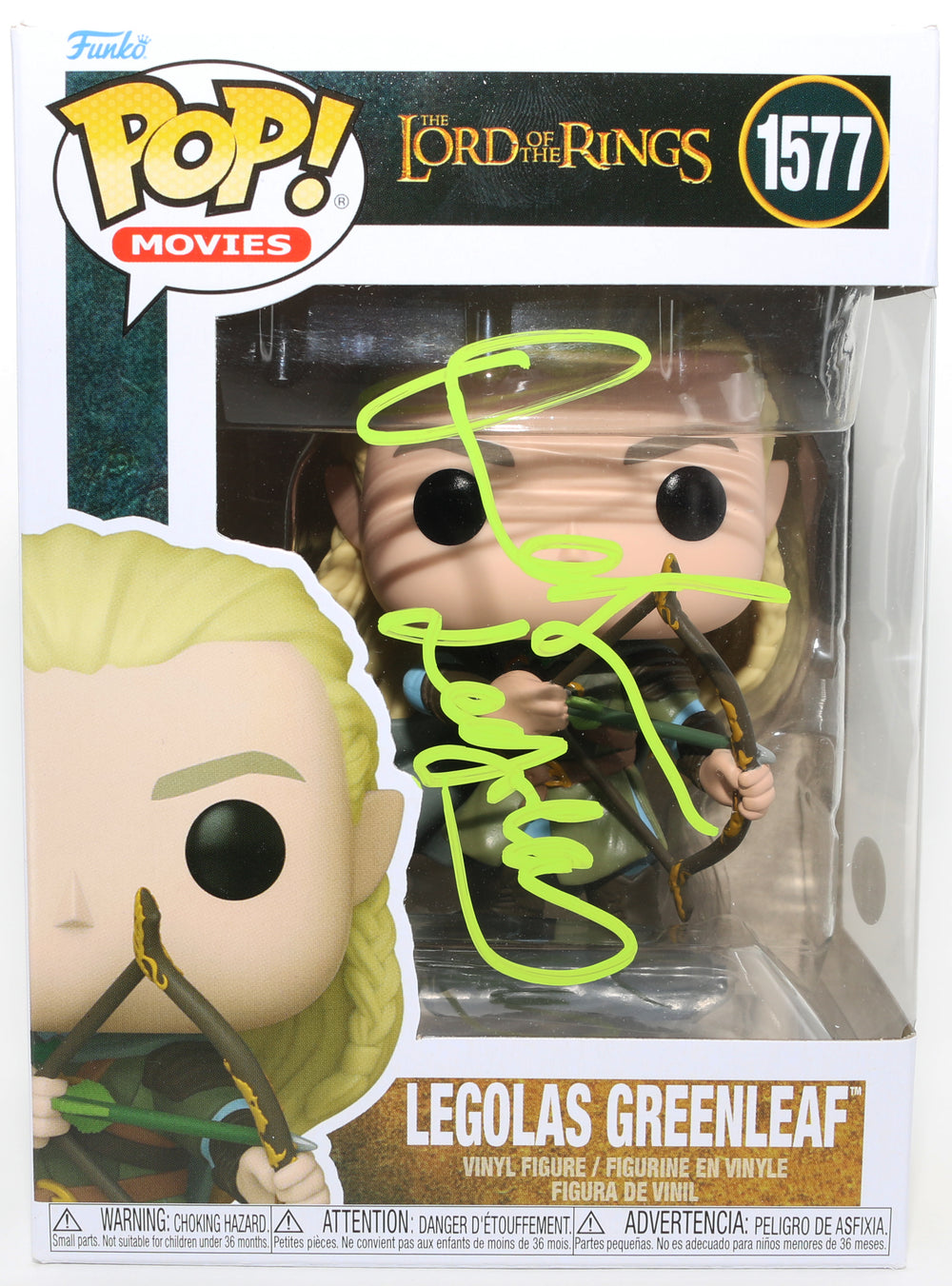 Orlando Bloom as Legolas in The Lord of the Rings (JSA) Signed Funko POP! #1577 with Character Name