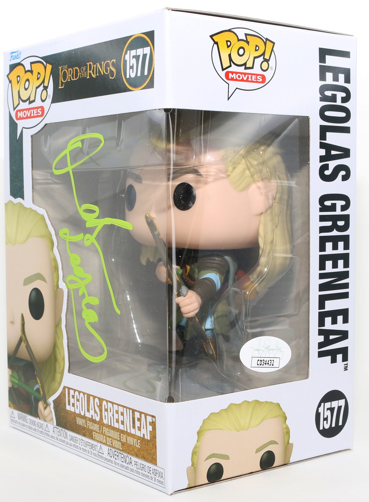 
                  
                    Orlando Bloom as Legolas in The Lord of the Rings (JSA) Signed Funko POP! #1577 with Character Name
                  
                