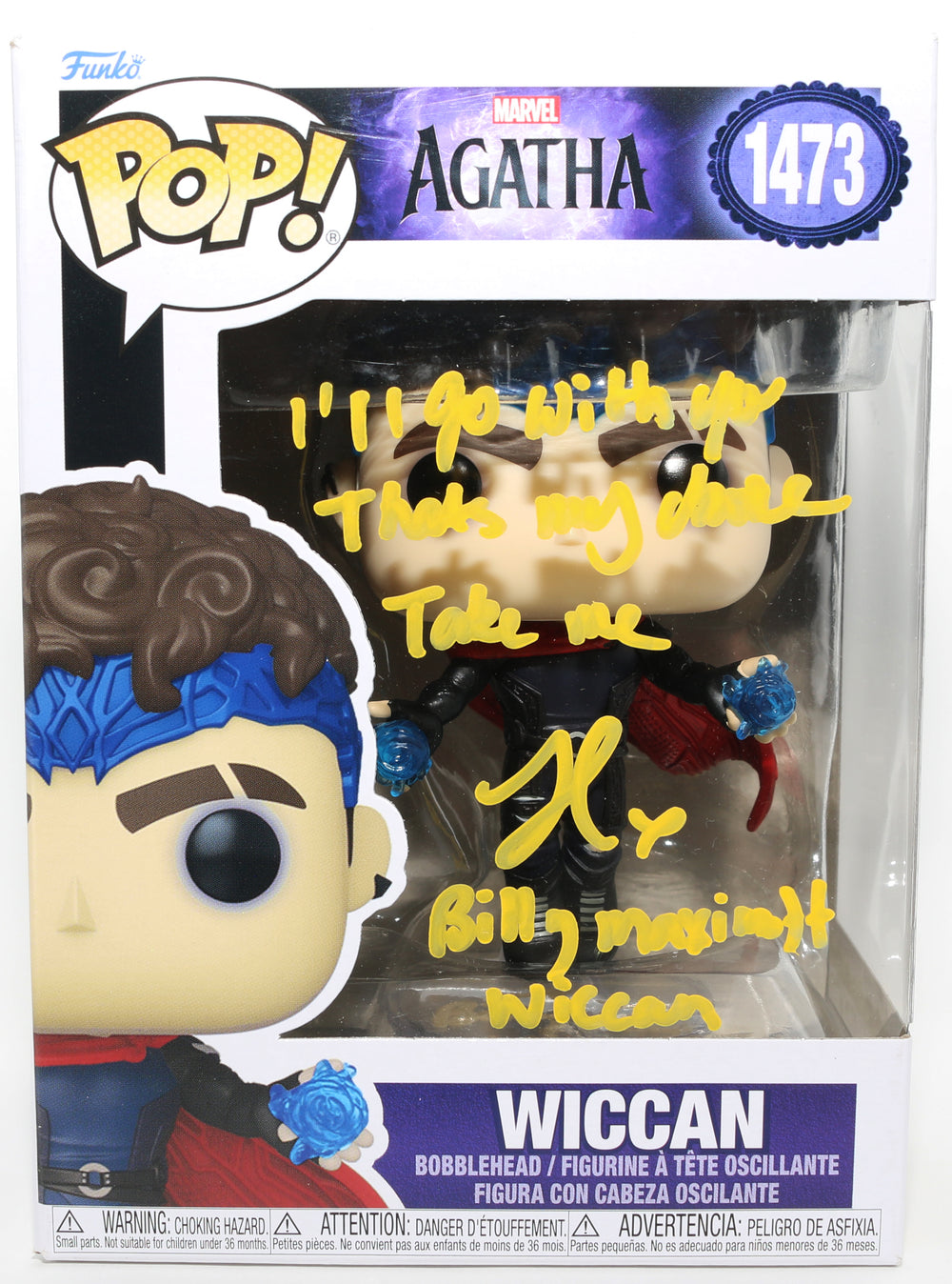 Joe Locke as Wiccan in Agatha All Along Signed Funko POP! #1473 with Character Name & Quote