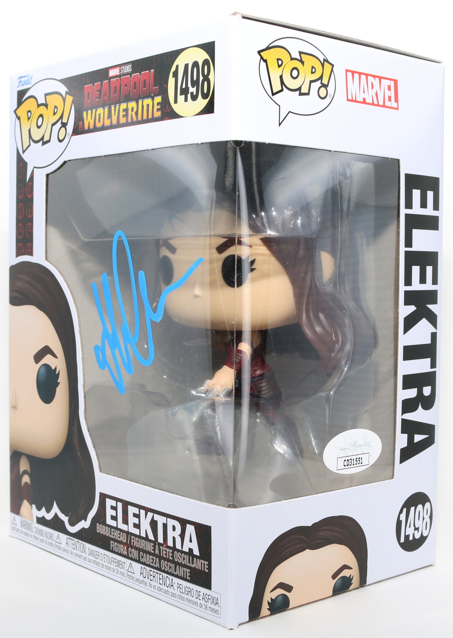 
                  
                    Jennifer Garner as Elektra Natchios in Deadpool & Wolverine (JSA) Signed Funko POP! #1498
                  
                