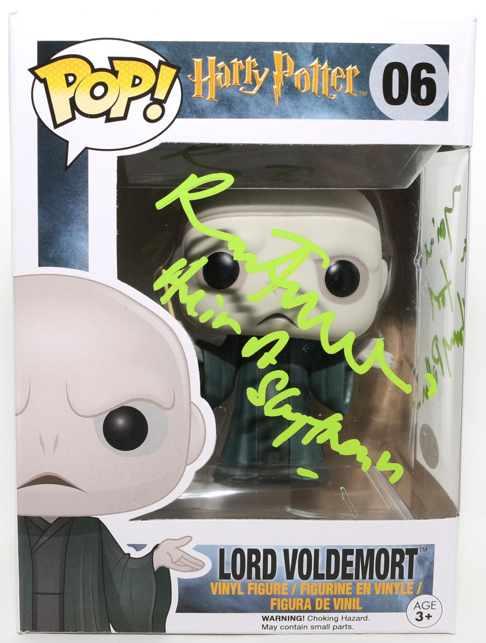 Ralph Fiennes as Lord Voldemort in Harry Potter (JSA) Signed Funko POP! #06 with Character Name & Quote