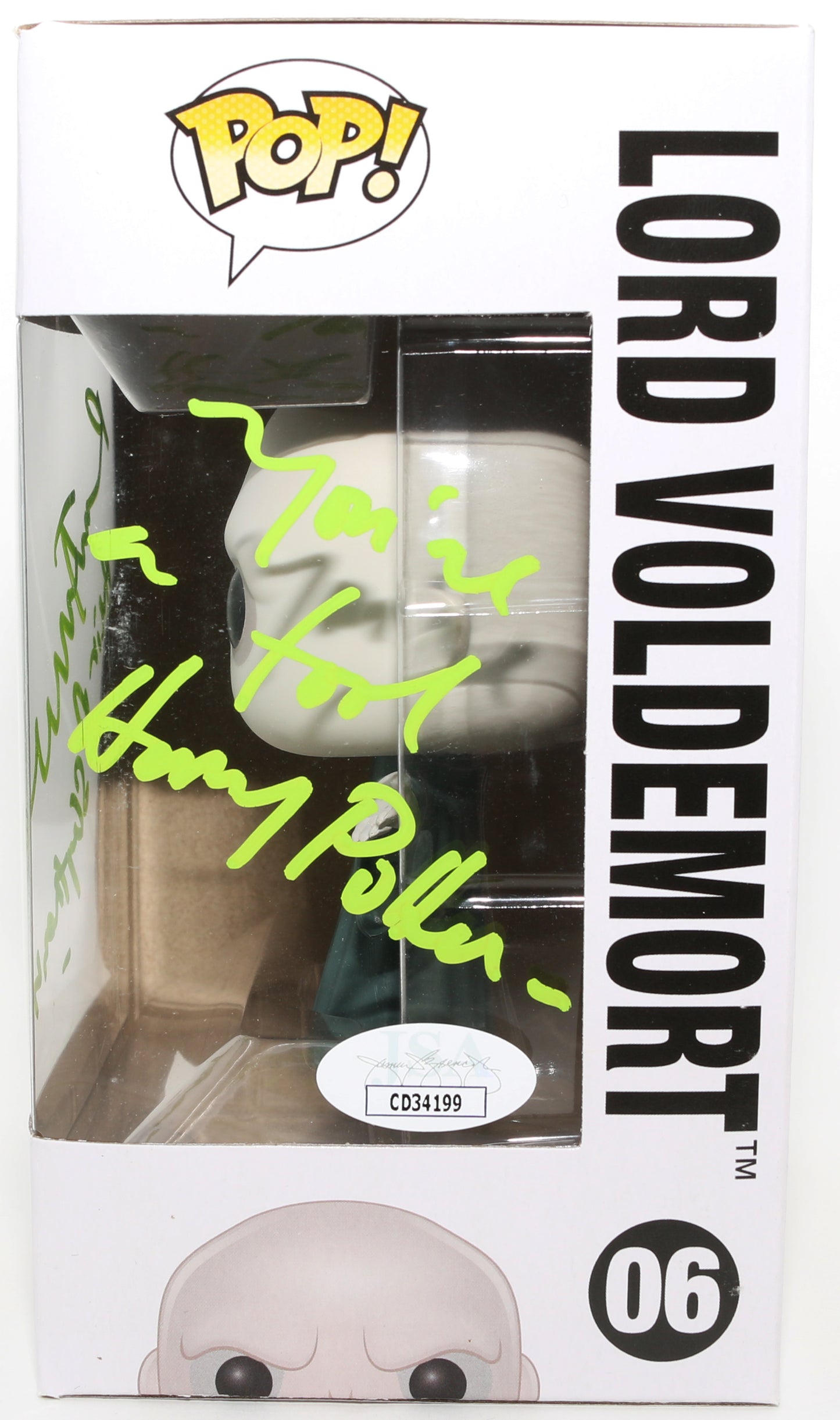 
                  
                    Ralph Fiennes as Lord Voldemort in Harry Potter (JSA) Signed Funko POP! #06 with Character Name & Quote
                  
                