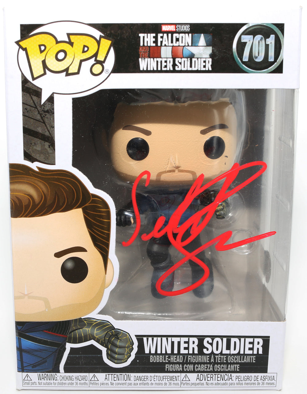 Sebastian Stan as Winter Solder in Falcon & the Winter Soldier (Beckett) Signed Funko POP! #701