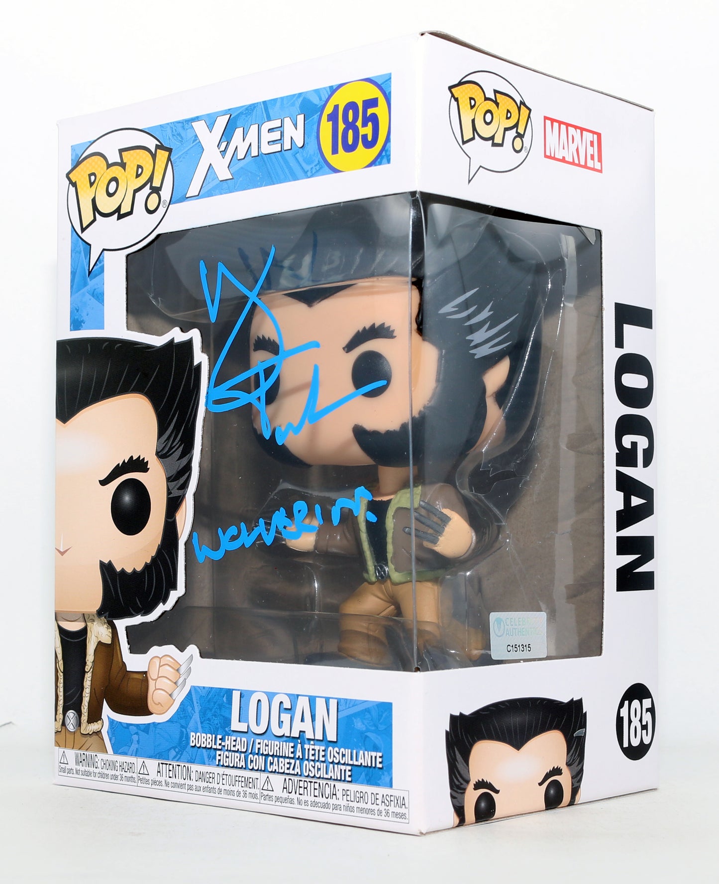 
                  
                    Hugh Jackman as Logan / Wolverine in X-Men (Celebrity Authentics) Signed Funko POP! #185 with Character Name
                  
                