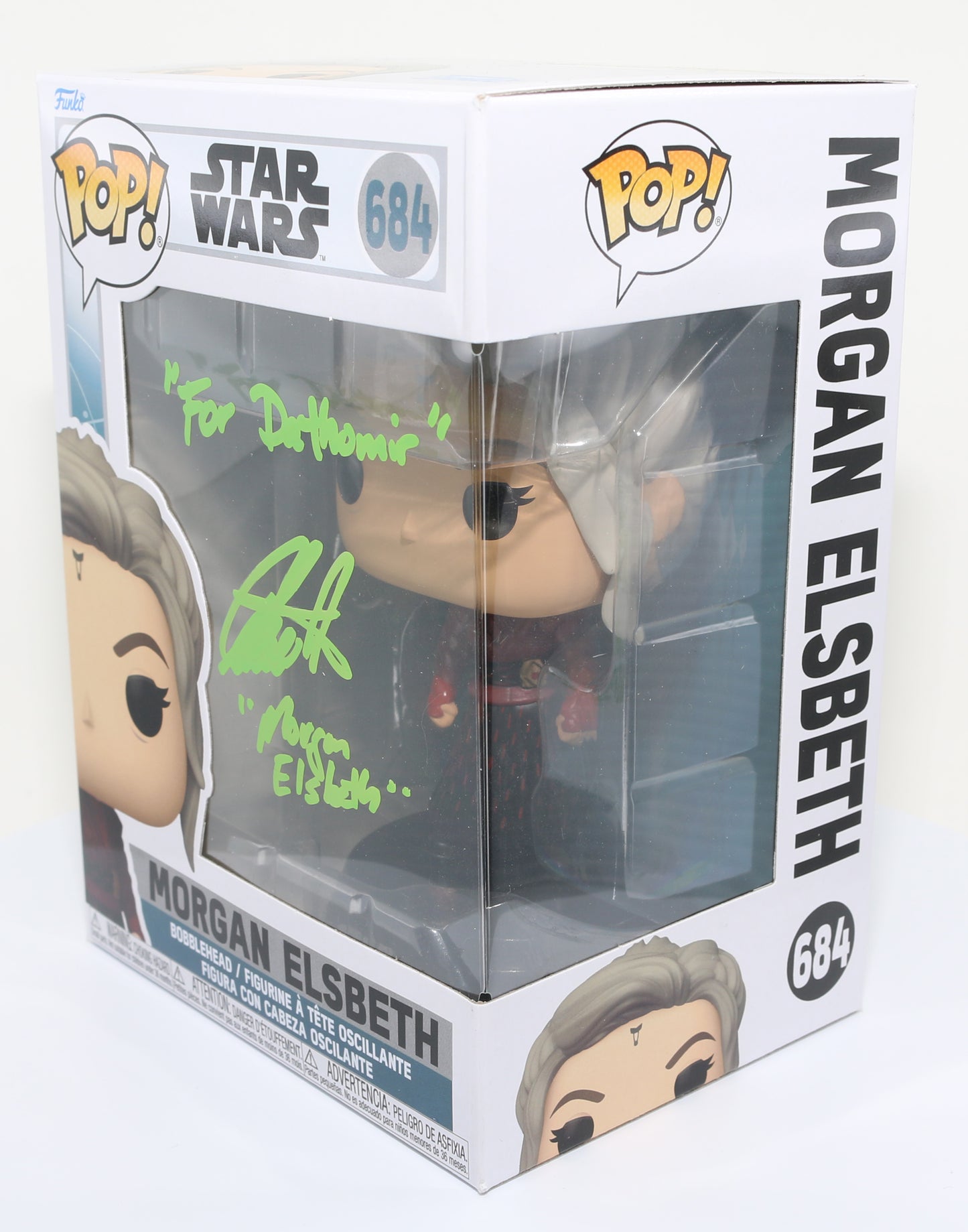 
                  
                    Diana Lee Inosanto as Morgan Elsbeth in Star Wars: Ahsoka Signed Funko POP! #684 with Character Name and Quote
                  
                