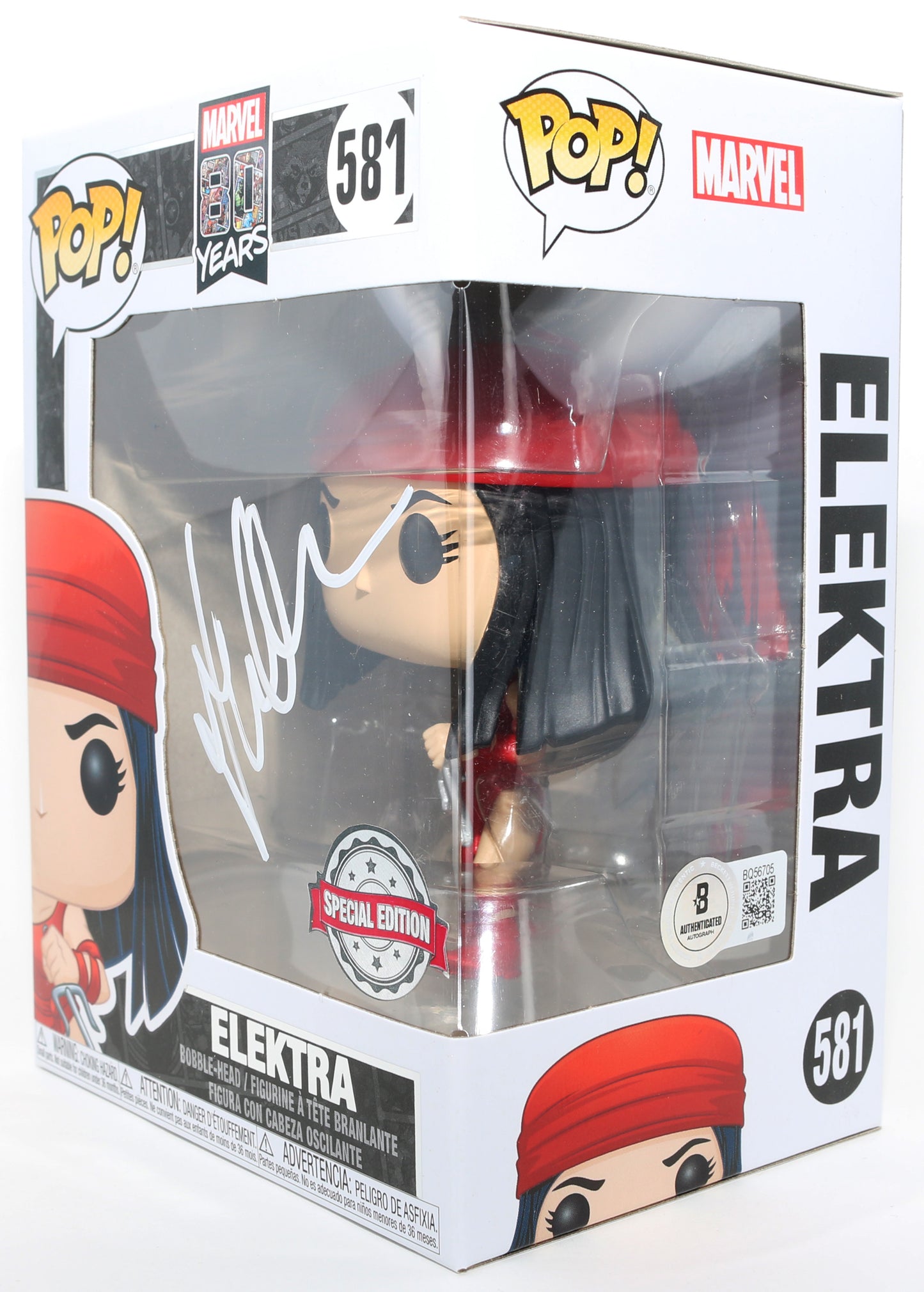 
                  
                    Jennifer Garner as Elektra Natchios in Daredevil Special Edition (Beckett) Signed Funko POP! #581
                  
                
