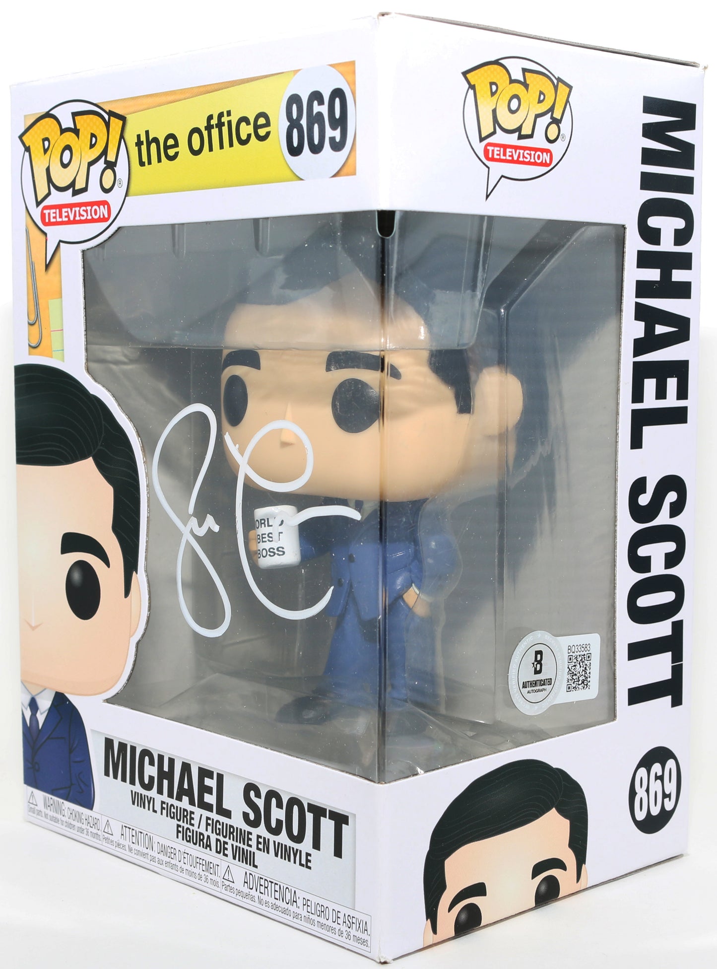
                  
                    Steve Carrell as Michael Scott in The Office (Beckett) Signed Funko POP! #869
                  
                