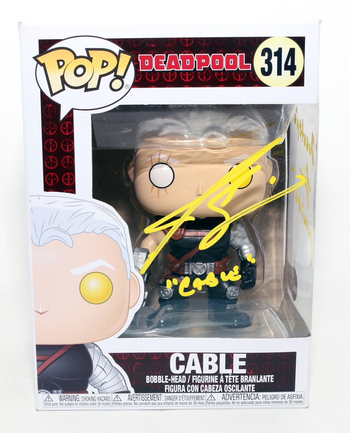 
                  
                    Josh Brolin as Cable in Deadpool 2 (Beckett) Signed Funko POP! #314 with Character Name & Quote
                  
                
