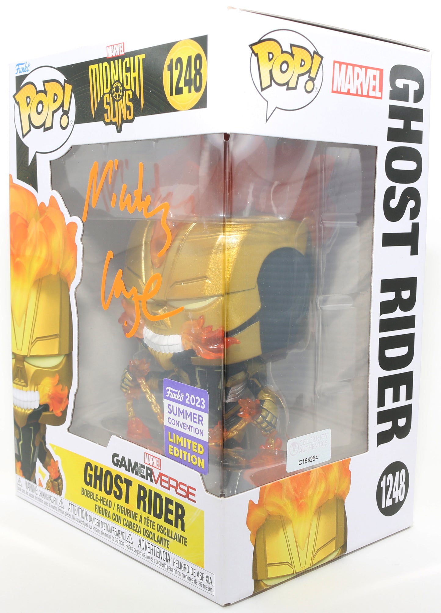 
                  
                    Nicolas Cage as Ghost Rider in Midnight Suns 2023 Summer Convention Limited Edition (Celebrity Authentics) Signed Funko POP! #1248
                  
                