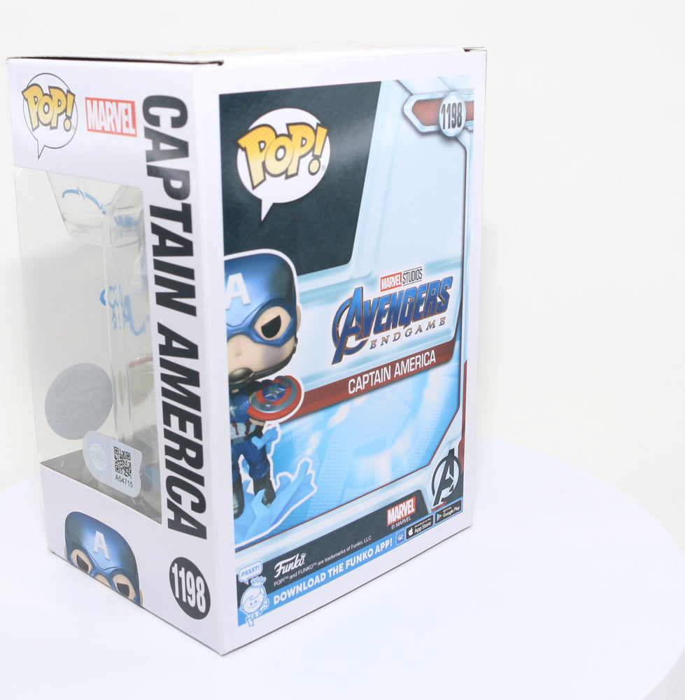 
                  
                    Chris Evans as Captain America in Avengers: Endgame Glow in the Dark Special Edition (SWAU) Signed Funko POP! #1198
                  
                