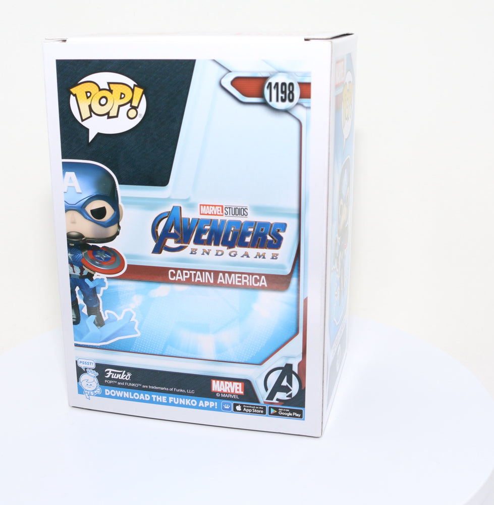 
                  
                    Chris Evans as Captain America in Avengers: Endgame Glow in the Dark Special Edition (SWAU) Signed Funko POP! #1198
                  
                