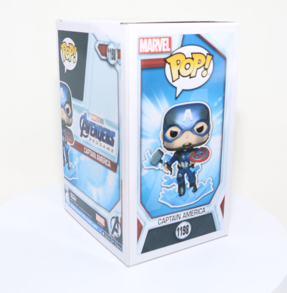 
                  
                    Chris Evans as Captain America in Avengers: Endgame Glow in the Dark Special Edition (SWAU) Signed Funko POP! #1198
                  
                