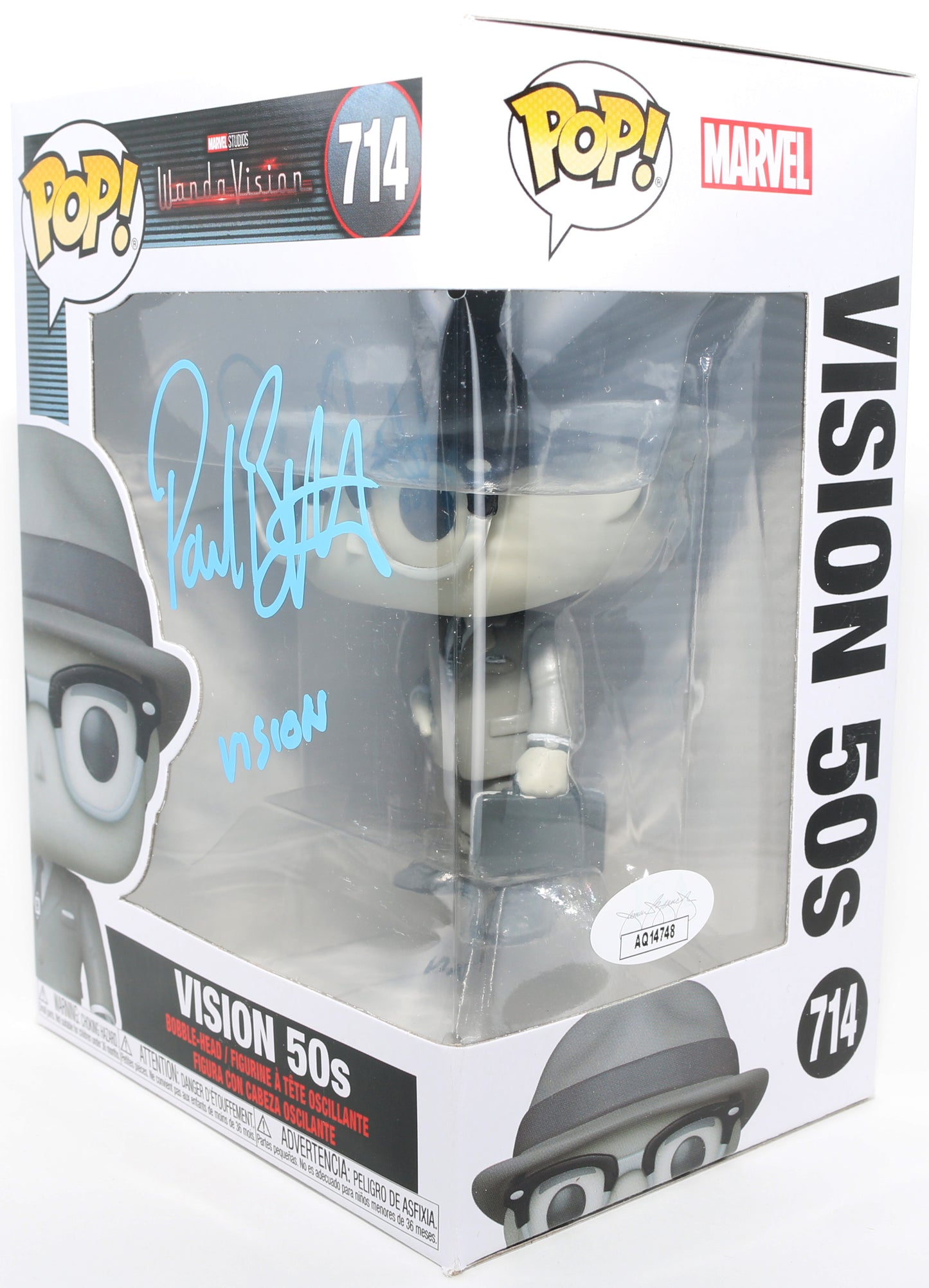 
                  
                    Paul Bettany as Vision [50's] in WandaVision (JSA) Signed Funko POP! #714 with Character Name
                  
                