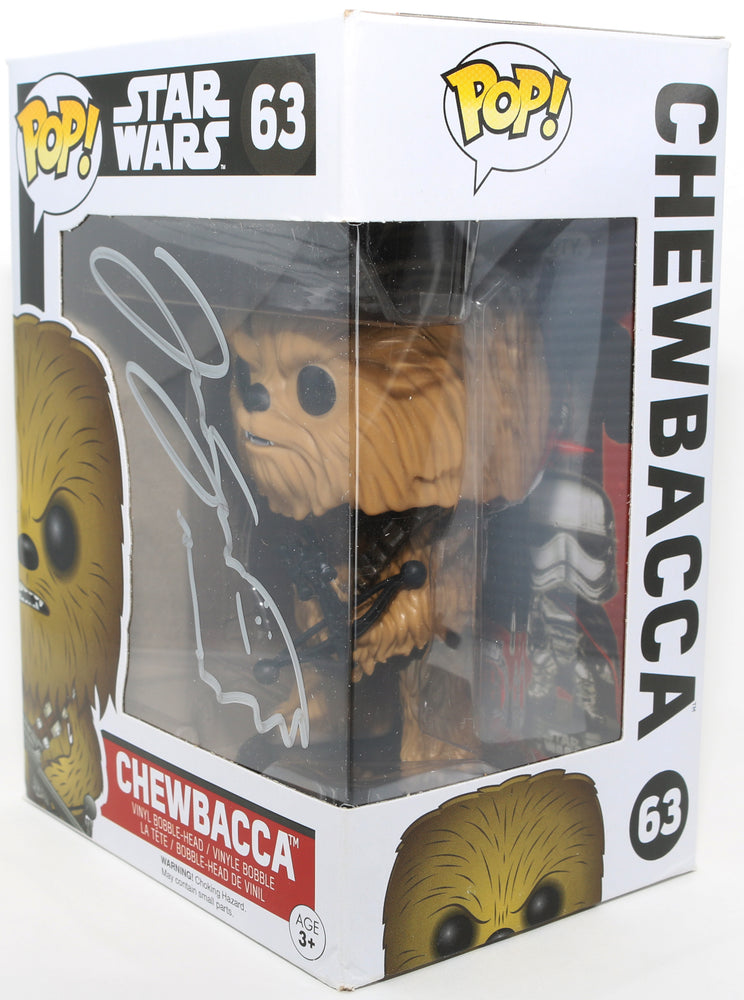 
                  
                    Joonas Suotamo as Chewbacca in Star Wars: The Force Awakens Signed Funko POP! #63 with Remark
                  
                