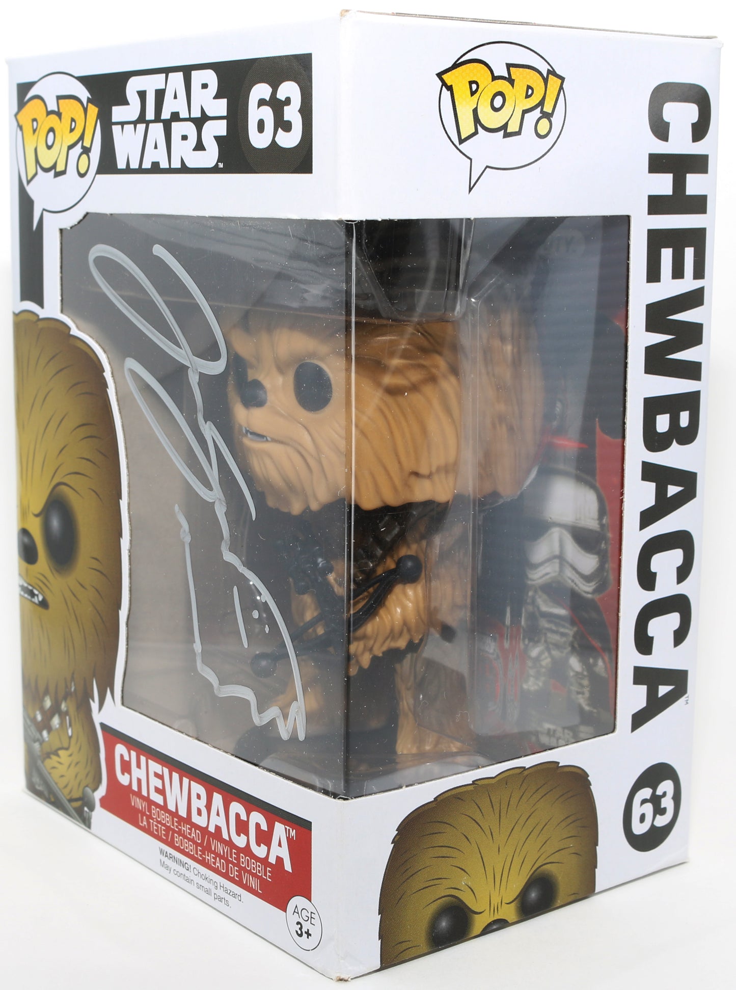 
                  
                    Joonas Suotamo as Chewbacca in Star Wars: The Force Awakens Signed Funko POP! #63 with Remark
                  
                