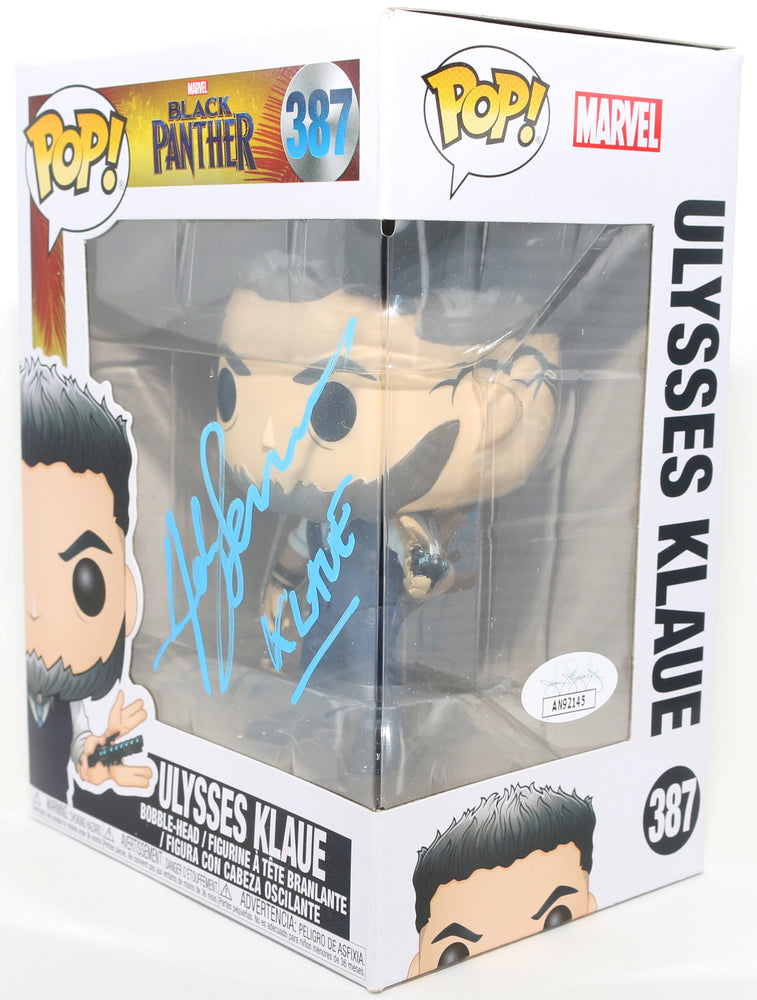 
                  
                    Andy Serkis as Ulysses Klaue in Black Panther (JSA) Signed Funko POP! #387 with Character Name
                  
                