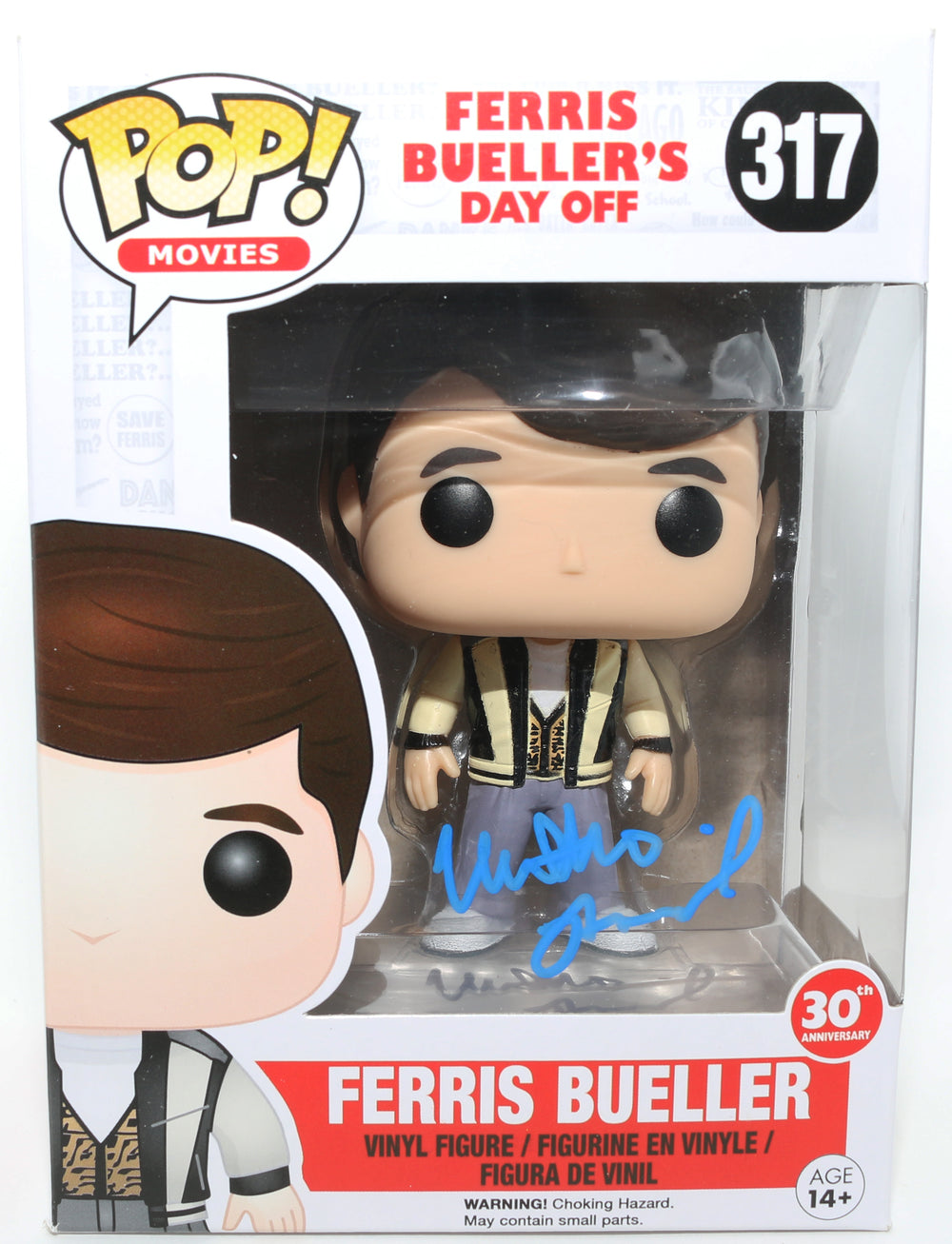 Matthew Broderick as Ferris Bueller in Ferris Bueller's Day Off Signed Funko POP! #317