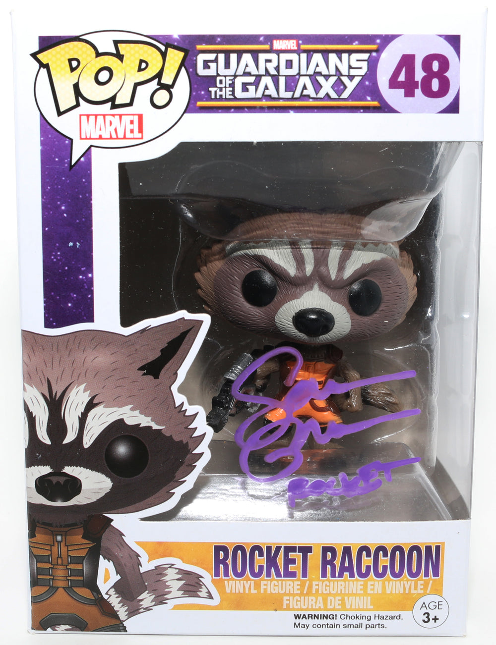 Sean Gunn as Rocket Raccoon in Guardians of the Galaxy Signed Funko POP! #48 with Character Name