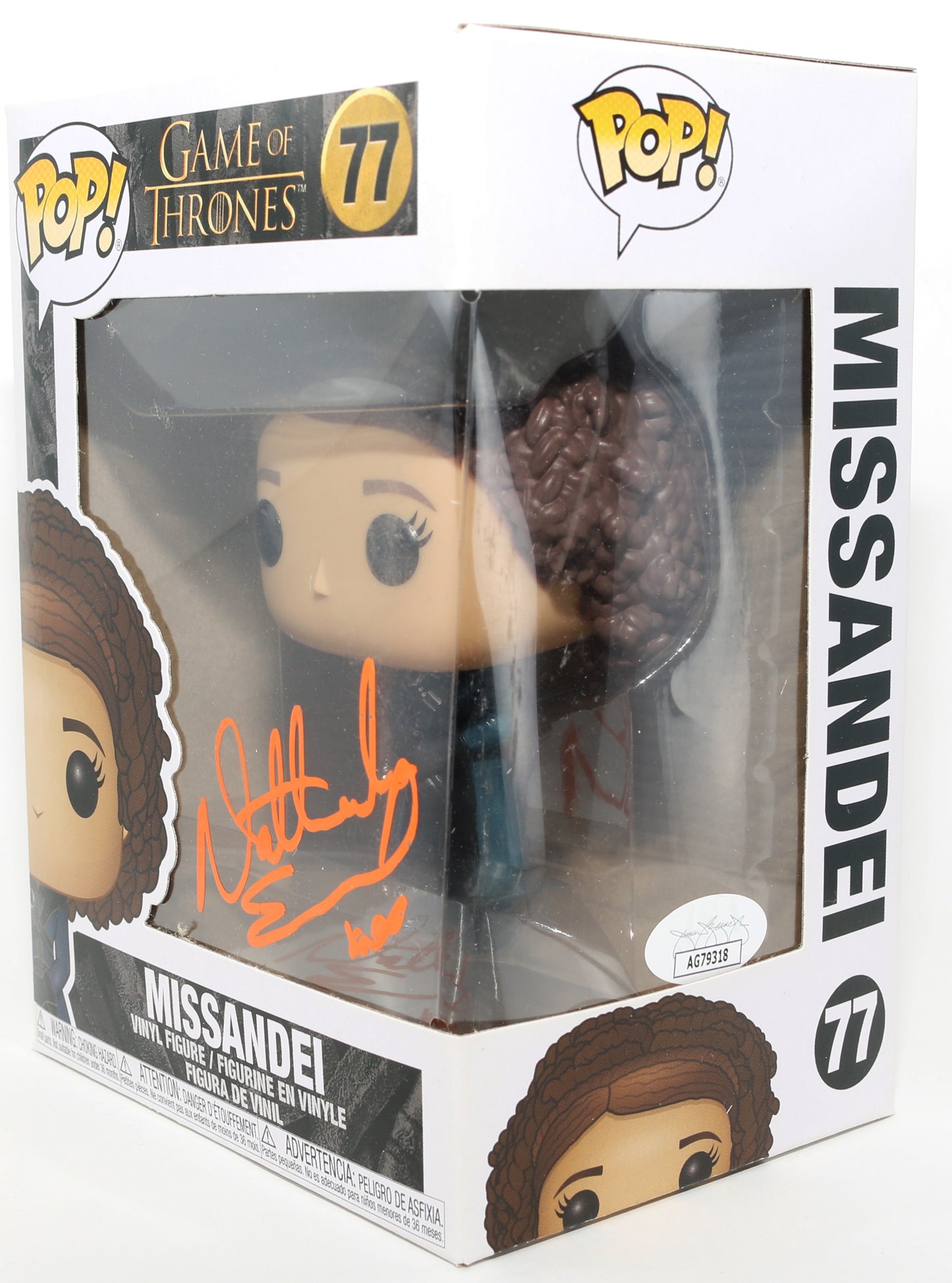 
                  
                    Nathalie Emmanuel as Missandei in Game of Thrones (JSA) Signed Funko POP! #77
                  
                