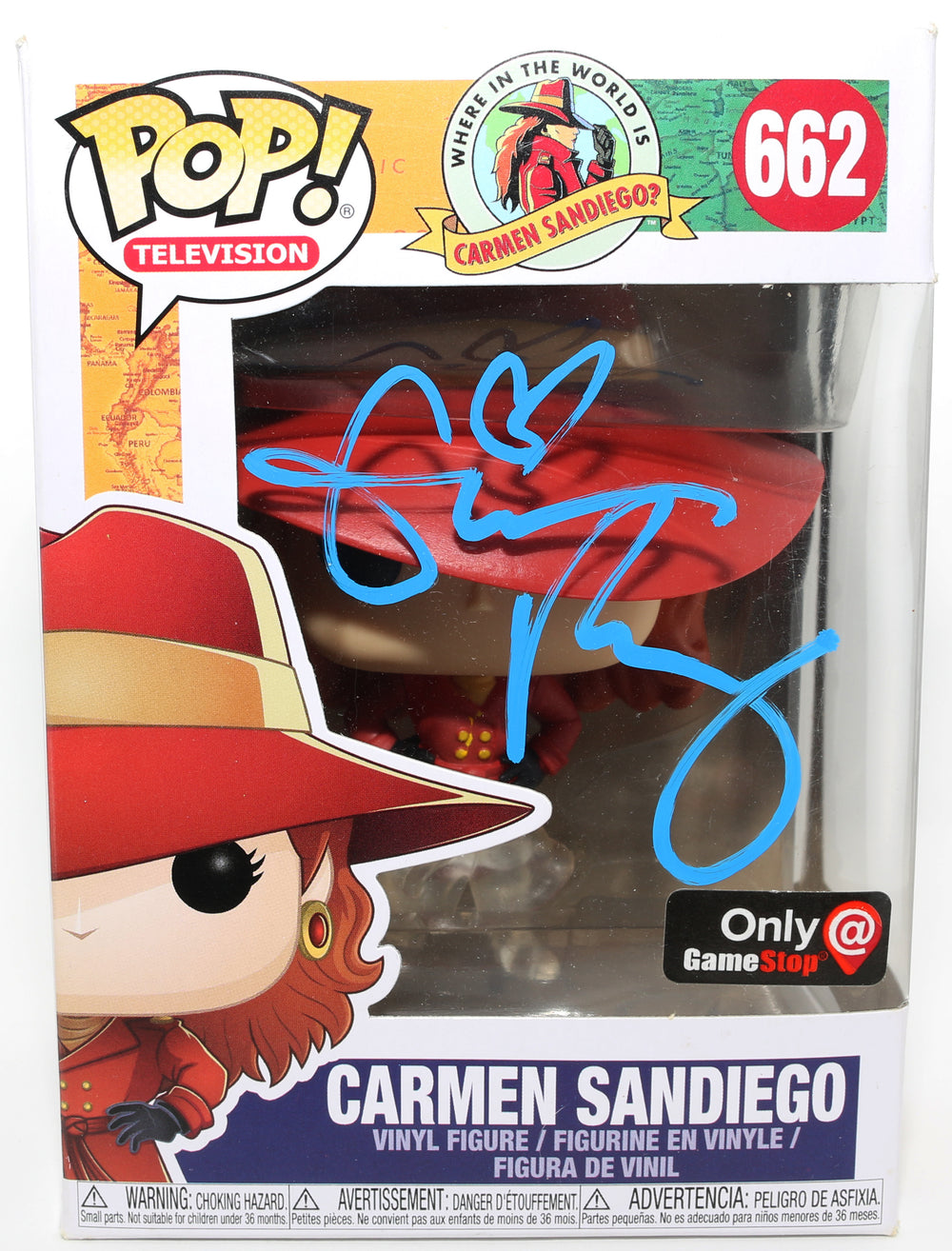 Gina Rodriguez as  Carmen Sandiego in Where in the World Is Carmen Sandiego? GameStop Exclusive Signed Funko POP! #662