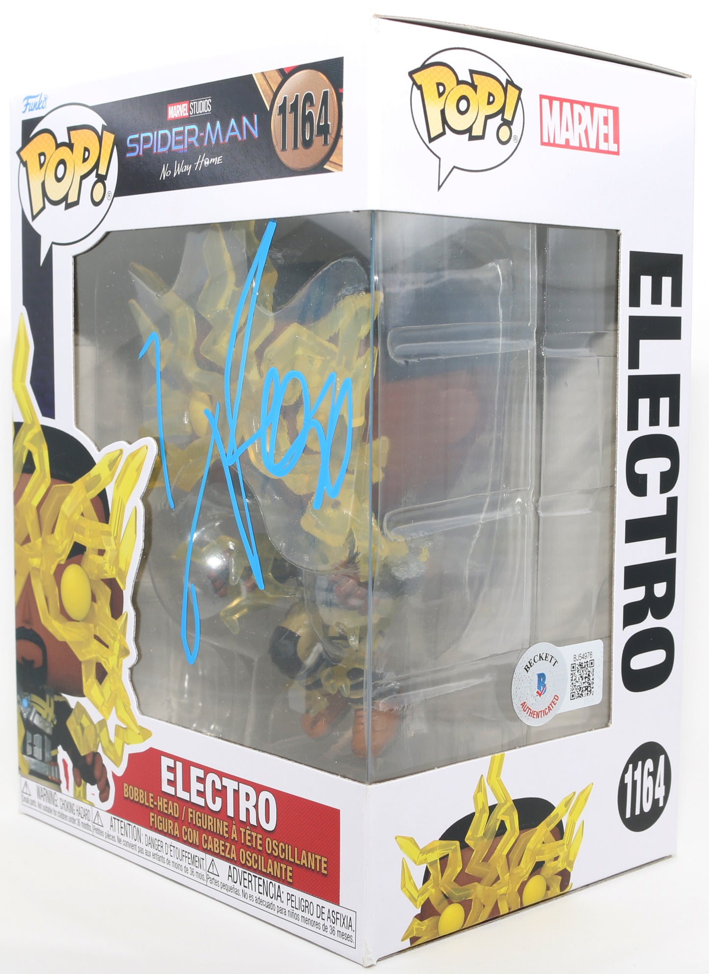 
                  
                    Jamie Foxx as Electro in Spider-Man: No Way Home (Beckett) Signed Funko POP! #1164
                  
                