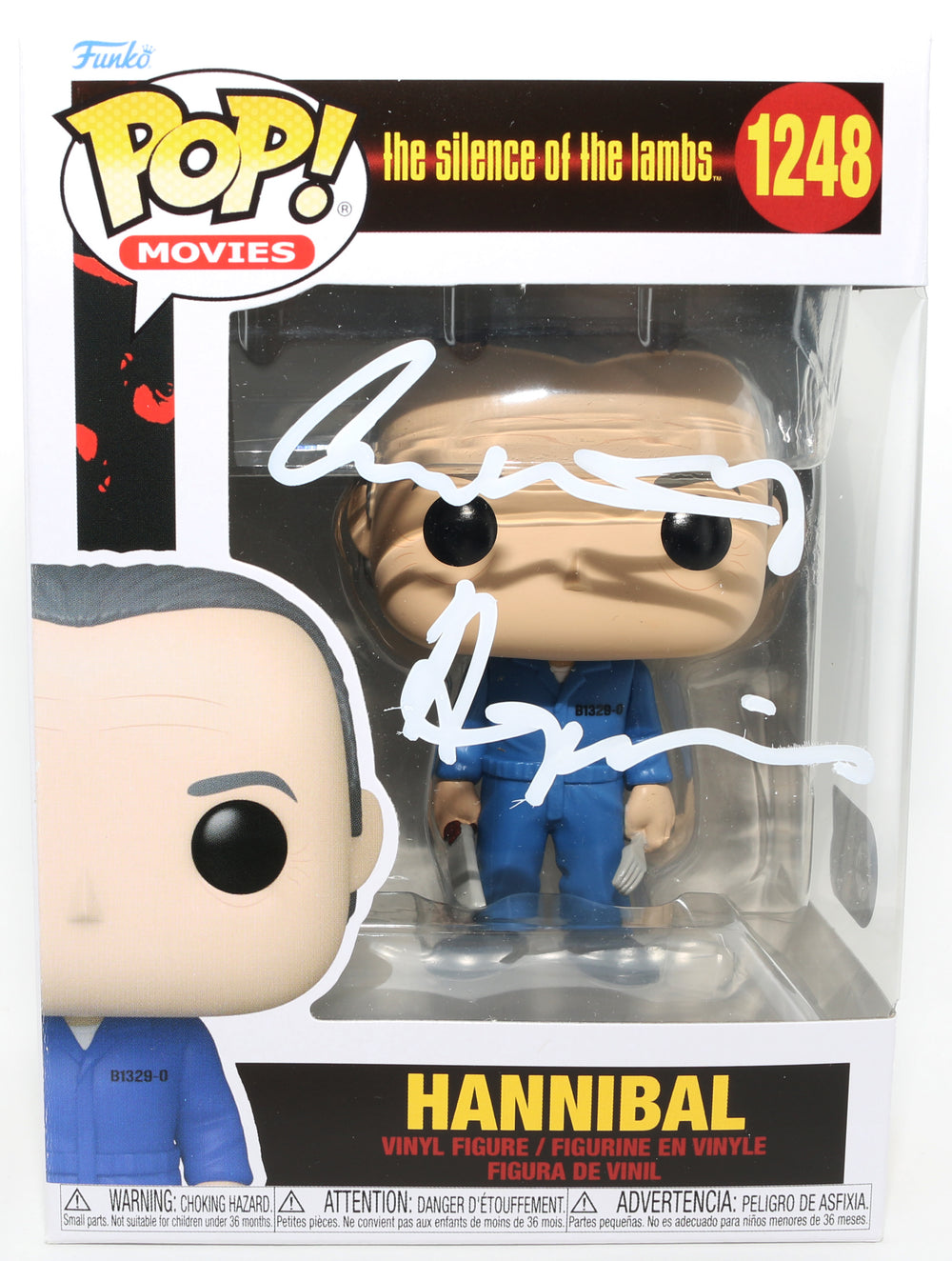 Anthony Hopkins as Hannibal Lecter [Blue Jumpsuit] The Silence of the Lambs (SWAU) Signed Funko POP! #1248