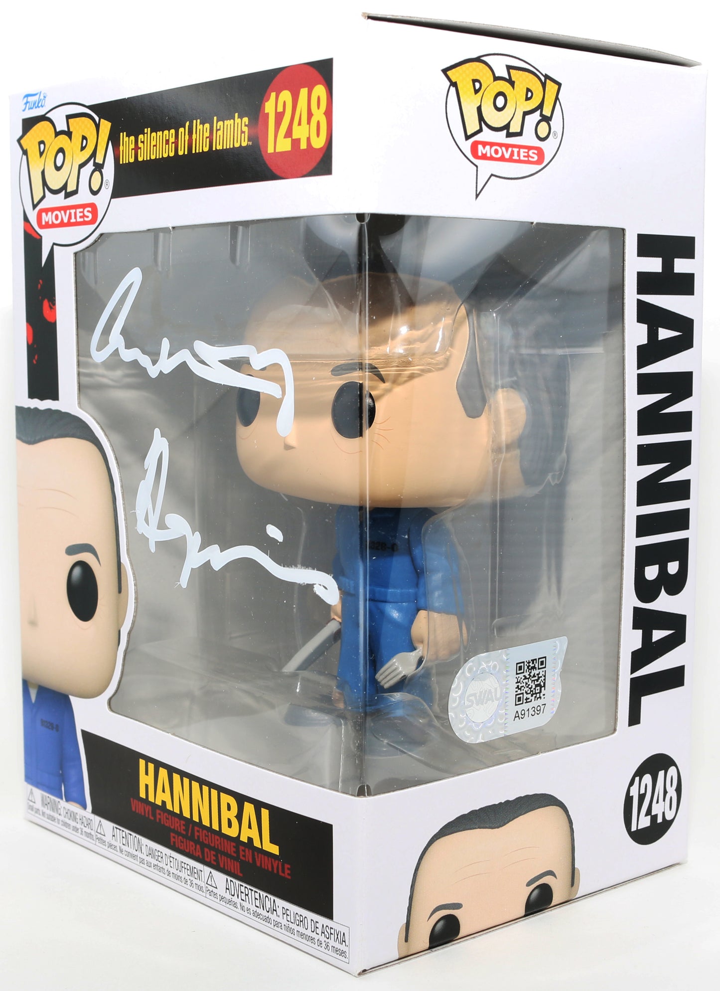 
                  
                    Anthony Hopkins as Hannibal Lecter [Blue Jumpsuit] The Silence of the Lambs (SWAU) Signed Funko POP! #1248
                  
                